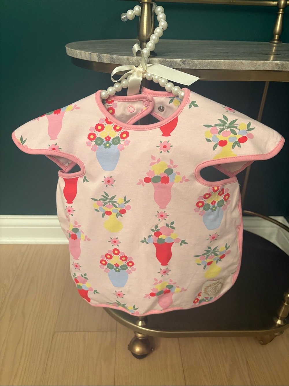 Beaufort Bonnet Co Pima Cotton Pink Floral Bib